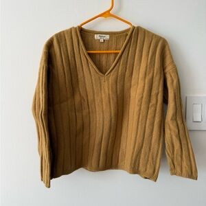 Madewell Camel/Yellow Cashmere Sweater